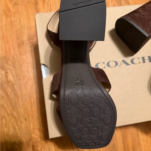 Coach Women's Rich Brown Suede Platform Heels